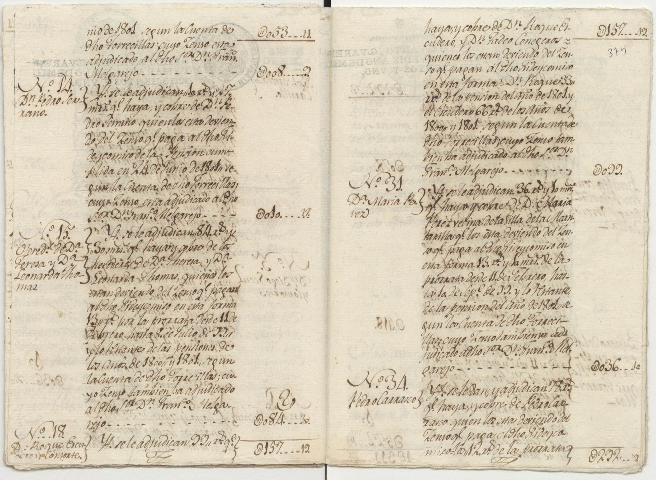 Registro de Ignacio Fernández Rubio, Murcia de 1801.